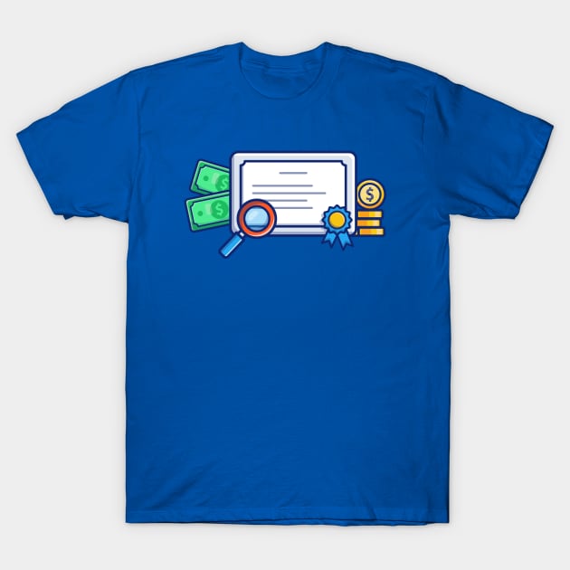 Scholarship, Certificate, Badge And Money Cartoon T-Shirt by Catalyst Labs